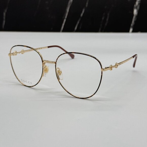 NEW GG0880O 005 GUCCI HAVANA WOMEN GUCCI EYEGLASSES - Picture 1 of 13